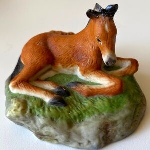 VTG Foal Figurine Franklin Porcelain "A Secluded Stream in November" Collectible